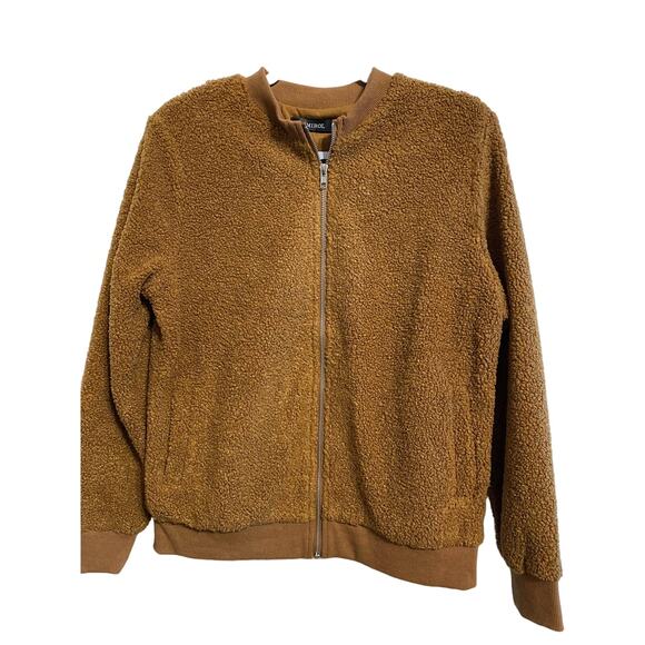 Mirol Sherpa Fleece Size Meduim Zip Up Brown - Picture 2 of 12